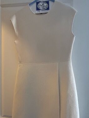 Theory Cream Sleeveless Midi Dress